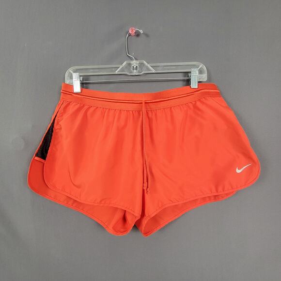 Nike Pants - Nike Dri-Fit Running Shorts L Orange Lined Split Hem Sporty